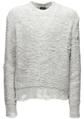 Diesel Distressed Cotton Blend Knit Sweater