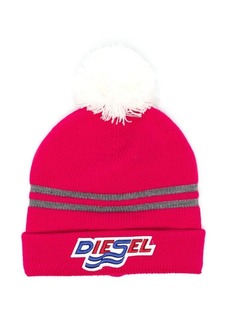 Diesel embroidered-logo knitted beanie