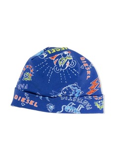 Diesel graphic-print knitted hat