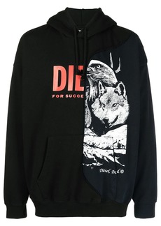 Diesel graphic print logo drawstring hoodie