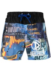 Diesel graphic print swim shorts