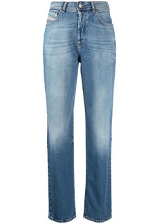 Diesel high-waist logo-patch jeans