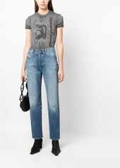 Diesel high-waist logo-patch jeans