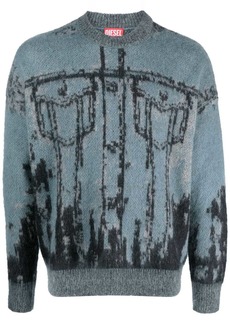 Diesel K-Patmos patterned-intarsia sweatshirt