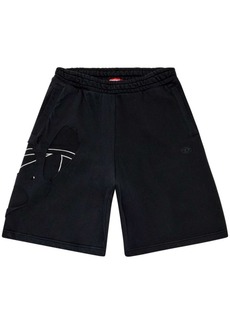 Diesel P-Crowstrapoval ripped cotton track shorts
