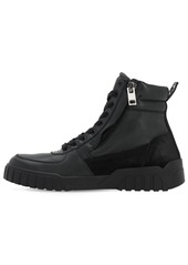 Diesel Leather & Suede High Top Zip Sneakers