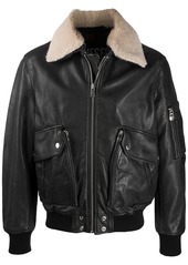Diesel leather aviator jacket