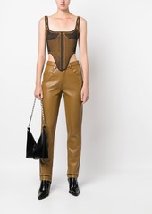Diesel leather-effect straight-leg trousers