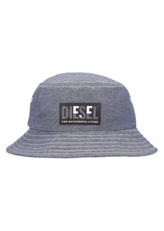 Diesel Logo Chambray Denim Bucket Hat