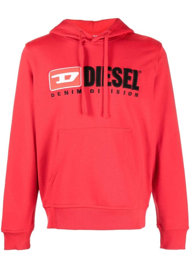 Diesel logo-patch cotton-blend hoodie