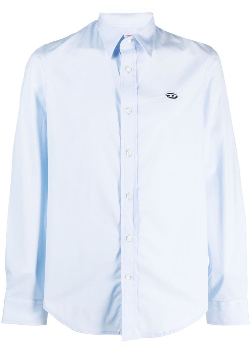 Diesel logo-patch long-sleeve shirt