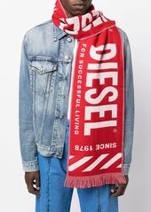 Diesel S-Bisc logo-intarsia scarf
