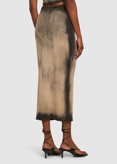 Diesel M-deidra Mid Rise Cotton Midi Skirt