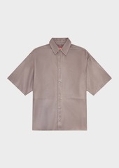 Diesel Men's Emin Leather Short-Sleeve Shirt