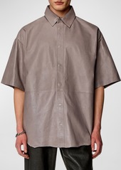 Diesel Men's Emin Leather Short-Sleeve Shirt