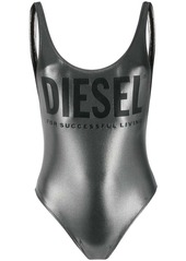 Diesel metallic finish logo detail swimsuit