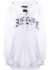 Diesel metallic gothic logo hoodie