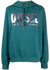 Diesel metallic logo print hoodie