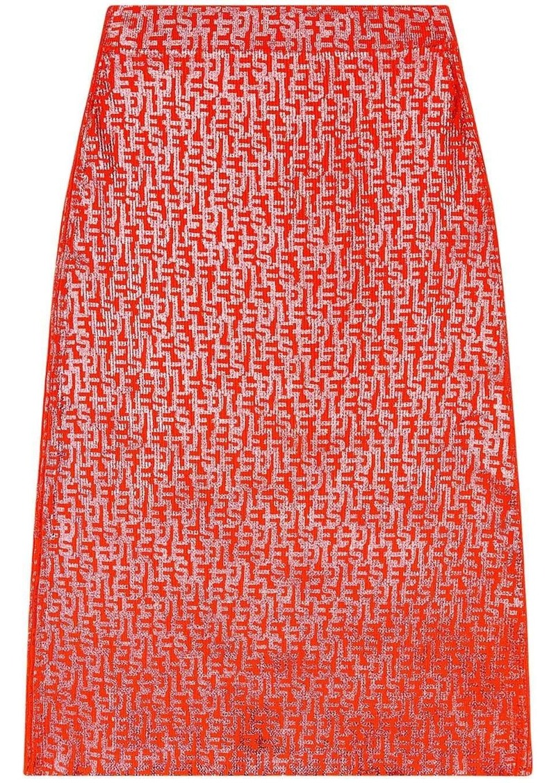 Diesel M-Ikaria monogram-print knitted midi skirt