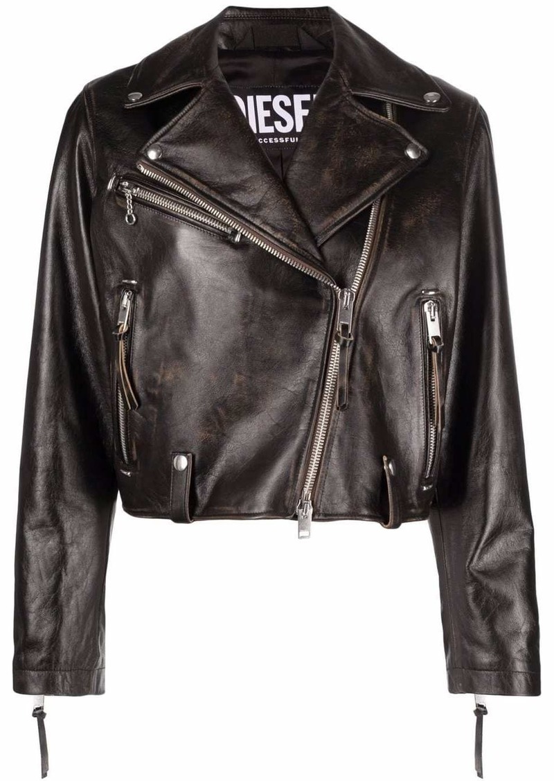 Diesel L-Edmea-Cl cropped leather jacket