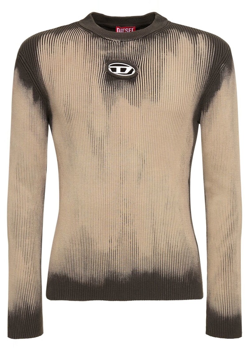 Diesel Oval-d Slim Cotton Blend Knit Sweater
