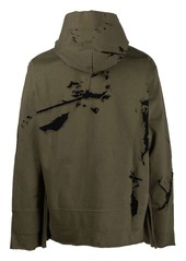 Diesel paint-splatter cotton hoodie