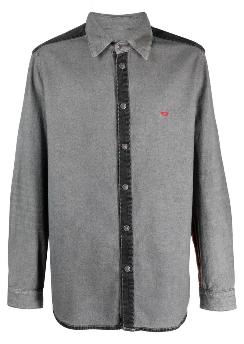 Diesel panelled-design cotton shirt