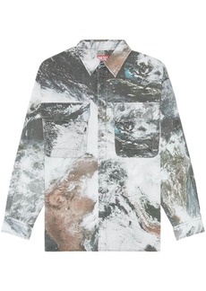 Diesel S-Dewny-Cmf planet-print shirt