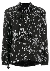 Diesel pussy-bow heart print blouse