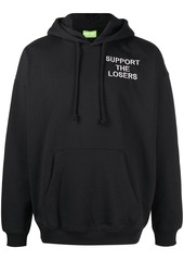 Diesel slogan-embroidered drawstring hoodie