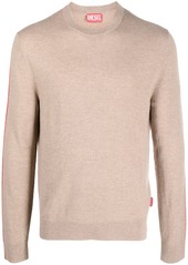 Diesel striped-edge cashmere jumper