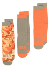 Diesel three-pack camouflage logo socks
