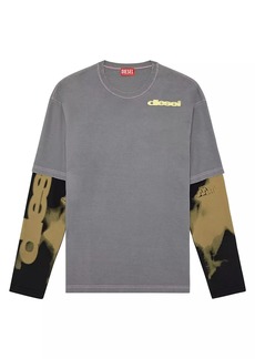 Diesel Wesher Layered Cotton Long-Sleeve T-Shirt