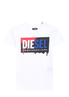 Diesel White Drip Logo T-Shirt