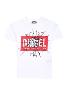 Diesel White Shatter Logo T-Shirt