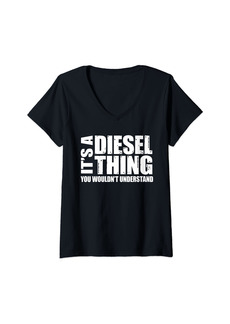 Womens It's A Diesel Thing Diesel Truck Gift Roll Coal Smoke Gift V-Neck T-Shirt