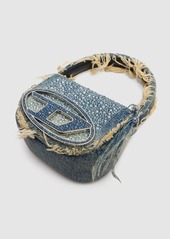 Diesel Xs 1dr Washed Denim & Crystal Bag