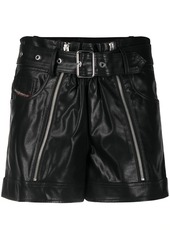 Diesel zip-detail belted shorts