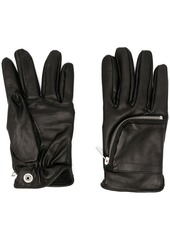 Diesel zip-pocket leather gloves