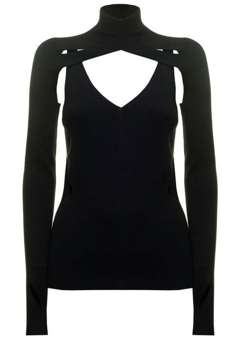 Black Top with Shrug with Thumb Slits Woman Dion Lee