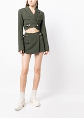 Dion Lee buckled wrap-front cropped blazer