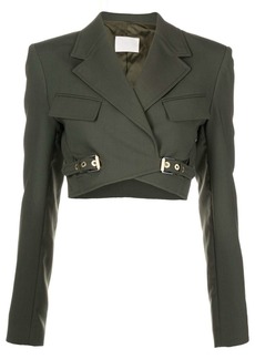 Dion Lee buckled wrap-front cropped blazer