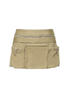 Dion Lee Cotton Blend Mini Skirt W/belt Bag