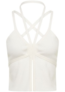Dion Lee crossover-strap ribbed-knit top