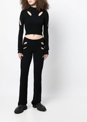 Dion Lee cut out-detail cropped knitted top