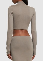 Dion Lee Cutout Knit Turtleneck Cropped Top