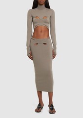 Dion Lee Cutout Knit Turtleneck Cropped Top