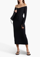 Dion Lee - Off-the-shoulder layered cady midi dress - Black - UK 6