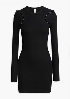 Dion Lee - Convertible hook-detailed ribbed cotton-blend mini dress - Black - UK 12