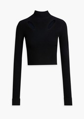 Dion Lee - Cropped cutout ribbed-knit turtleneck sweater - Blue - UK 12
